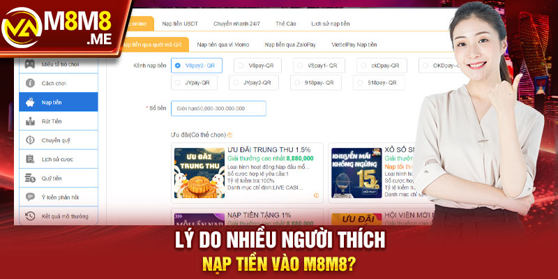 Lý do nhiều người thích nạp tiền vào M8M8?